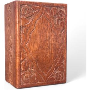 S'vaav's Beautiful Handcrafted Made Wooden Urn Box | Holding Capacity Upto 60 Cubic Inch | for Human Ashes, Cremation Funeral & Decorative Urn Box (Pack of 1, Mahogany, Size: Medium)