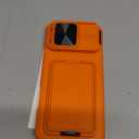 SSLOTSCASE for iPhone 17 Pro Max Case with 2X Screen Protector, Card Holder & Kickstand & Slide Lens Cover & Camera Stand & Wallet, Men Women Drop Protection Case Cover for iPhone 17 Pro Max, Orange