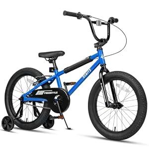 cubsala 18 Inch Little Kids Bike for 5 6 7 8 Years Old Boys Girls Youth BMX Style Bicycle with Training Wheels Coaster & Rear V Brake, Sky Blue
