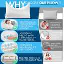 Side Sleeper Pillow for Neck and Shoulder Pain Relief, Cervical Neck Support Pillow for Side Sleepers, Cooling Shredded Memory Foam Pillows for Hot Back Sleepers, Adjustable Curved Queen Bed Pillows (Queen (1 Count), Crescent White(cooling))