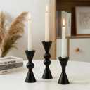 Saoweisi BlackCandlestick Holders, Set of 3 Brass Taper Candle HoldersBrass Taper Candle Holders, Decorative Candle Holder, Suitable for Weddings, Holidays, and Table Decorations, Party