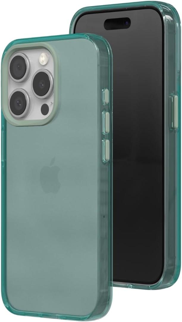 RhinoShield JellyTint Transparent Protective Case Compatible with [iPhone 15 Pro] | Exceeds Military Drop Standards, Scratch Resistant, Shockproof, Trendy Colors - Moody Green
