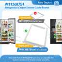 W11368751 W10905531 Refrigerator Crisper Drawer Cover Frame Compatible with Whirlpool Amana Kenmore Maytag Ikea, Replacement Part W10904001 4929301 PS12723962 PD00053175 AP6888387 EAP12723962