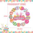 2 x Wooden Easter Decorative Door Wreath, Suitable for Front Door Signage, Hollow Rabbit Logo, and Spring Decoration Featuring Rabbits (Circle)