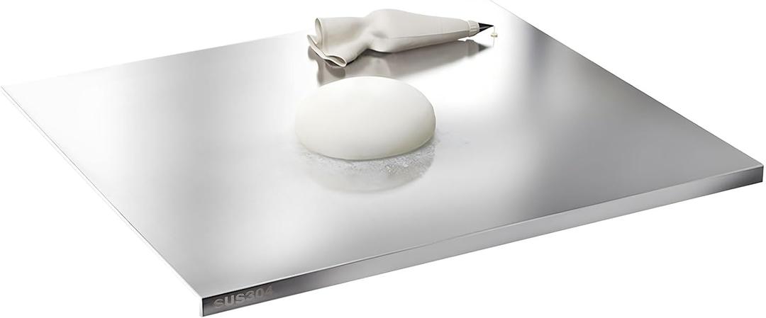 Stainless Steel Cutting Boards for Kitchen,304 Stainless Steel Chopping Boards with Lip and Non-slip silicone pad for Countertop Cutting Meats Fruits,Easy To Clean(11.8 * 15.7 * 0.06inch)