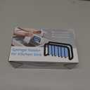 Sponge Holder for Kitchen Sink, Anti-Rust Sink Sponge Holder with Suction Cups, Aluminum Sink Caddy Kitchen Sink Organizer for Sponges, Scrubbers, Soap, Bathroom 5.9" x 2" x 3.3" Black