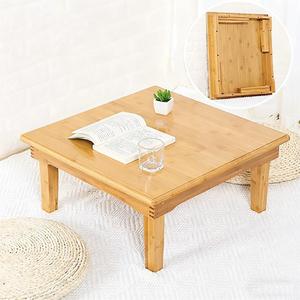 SH-tables Folding Bamboo Desk, Japanese-Style Square Table, Multi-Function Dining Table, Various Sizes (Size : 60×60×32cm)