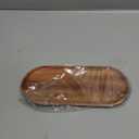 2 Pack Solid Wood Serving Platters and Trays of Natural Wood with Edge, Rectangular Avoid Sliding and Spilling Food (Walnut Trays x 2Pack)