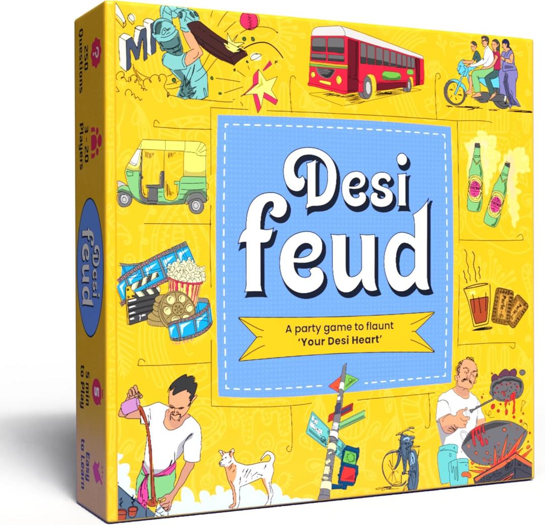 Desi Feud Board Game | Ultimate Survey Gameshow | Fun for Friends & Family | Great for House Party, Gifting & Road Trips | Easy to Play