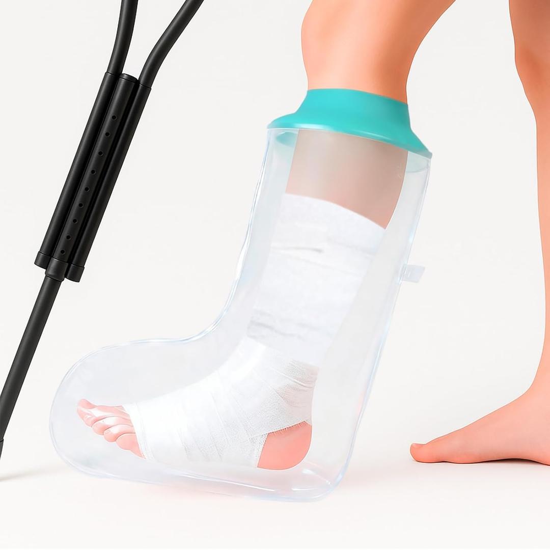 CIVJET Waterproof Cast Cover for Shower Adult Half Leg  Reusable Leg Cast Protector with Soft Ring Seal, Leakproof Cast Covers for Showering Foot Ankle Calf Surgery, Shower Boot for Injury Recovery