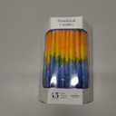 Dripless Hanukkah Candles Deluxe Sunburst Tri Colored Hand Decorated Hanukkah Candles 45 Count for All 8 Nights of Hanukkah 1-Hour Burn Time