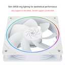 Thermalright TL-S12RW X3 CPU Fan, 120mm White Computer Cooler Fine Aperture ARGB Halo PC Fan,Reverse Airflow Design Chassis Cooling, 1500RPM Speed,3-Pack,White
