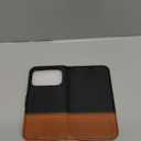 TUCCH Wallet Case for iPhone 17 Pro (6.3") 2025, RFID Blocking 4 Card Slots, Kickstand, Shockproof TPU Shell, PU Leather, Magnetic Closure, Protective Flip Folio Cover, Black & Brown