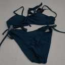 ZAFUL Women's 2 Piece Tie Front Bikini Set Swimsuit Lace Up Back Cheeky Bathing Suit S