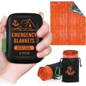 Emergency Blankets for Survival, 2-Pack/4-Pack Space Blankets, Gigantic & Extremely Thick Mylar Blankets, Suitable for Outdoor Survival, Camping, and Hiking
