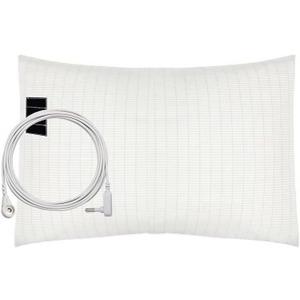 Grounding Pillowcase King Size with 10% Silver Fiber & Soft Cotton, Grounding Pillow Case with 15ft Grounding Cord, Grounding Pillow Cover for Better Sleep Improve Energy(White, 20x36in)