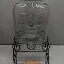 2 Gallon Glass Drink Dispensers For Parties,Beverage Dispensers With Stand And 100% Leakproof Stainless Steel Spigot.Glass Water Jug Dispenser,Lemonade Dispenser,Mason Jar.