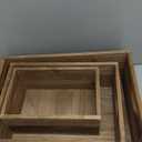 TIMRIS Set of 3 Rustic Distressed Wood Nesting Crates, Farmhouse Decorative Wooden Storage Boxes, Vintage Reclaimed Wood Baskets for Display (Natural)