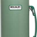 Stanley Heritage Classic Vacuum Bottle with Handle 2.0 qt | Wide Mouth with Leakproof Cup Lid | Keep Drinks Hot or Cold for Travel | Insulated Stainless Steel Thermos | BPA-Free | Hammertone Green