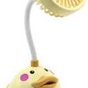 5 x Cute Yellow Duck Desk Fan with Pen Holder Animal Fan, Duck Decor for Office, Funny Accessories, Small USB Fan, Unique Teacher Gift, Coworker Gift, Novelty Decor
