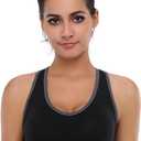 Women's Seamless Racerback Sports Bra High Impact Support Yoga Gym Workout Fitness (M)