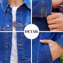 Bindefon Denim Jackets for Men Trucker Jean Jacket Unlined Coats Spring Fall Outfits (Small, Colored Blue)