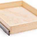 Mulush 26''W x 21''D x 3''H Pull Out Cabinet Drawer Soft Close Slide Out Wood Organizer for Kitchen, Finished, Bottom and Side Assembly (Wood Drawer Part Width is 25inch)