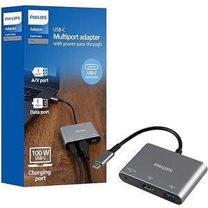 Philips Elite 7-in-1 Multiport Hub with Power 
Pass-Through, Silver