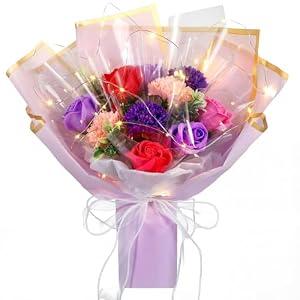 Thiccywoov Graduation Flower Bouquet Kit, 2026 DIY Artificial Flower Bouquets, Roses Bouquet for Wife, Mom, Grandma and Girlfriend, Anniversary and Birthday Present for Women