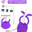 Quiet Powerful Silicone Mini Vibrator with 10 Modes for Travel, Rechargeable Sex Toys with Soft Smooth Tentacles to Clitoris Nipple Penis Stimulation Massager for Women, Men and Couples