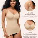BRABIC Compression Tank Top for Women - Compression Tanks Shapewear Tummy Control Body Shaper V Neck Camisole Tops (X-Large, Beige)