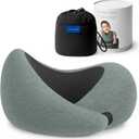 Ostrichpillow Go Neck Pillow, Travel Pillows for Airplanes, Premium Memory Foam Travel Pillow, 360 Ergonomic Design, Asymmetrical Sides, Travel Bag Included, Washable Modal Cover (Onesize, Green Moss)