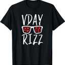 Funny VDay Rizz Valentine's Day Charisma Red Love Hearts T-Shirt XL