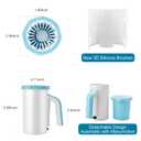 Rechargeable Automatic Dog Paw Cleaner, Dog Paw Washer Cup, 2 in 1 Portable Pet Paw Cleaner with Soft Silicone Brush, 7.4V High Power, Dog Foot Washer Suitable for Big Dog and Cat Grooming (Blue)