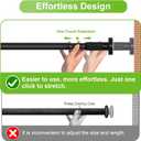 Extra Long Tension Rod 41-165inch Heavy Duty Tension Curtain Rods no Drilling Outdoor Curtain Rod for Patio,Windows,Shower,Doorway,Spring Rods Diameter 1.26inch Black