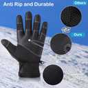 Winter Warm Gloves,Touchscreen Cold Weather Driving Gloves Windproof Anti-Slip Sports Gloves for Cycling Running Skiing Hiking Climbing,Men Women (Black, L)