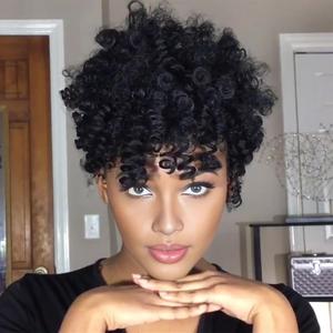 MIMAN 5 Packs 10 Inch Short Crochet Hair Braids for Black Women 12MM Curly Synthetic Crochet Hair Extensions for Women DIY Mohawk Afro Braided Hairstyle (Natural Black #1B)