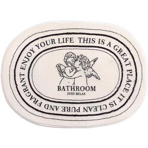 Angel Bathroom Rug 20x32inch, Cute Angel Bath Mat Super Soft and Plush, Non-Slip and Absorbent Cherub Bath Mat, Aesthetic Decor Rugs for Bathroom Shower Toilet Tub Bathmat Carpets Machine Washable (1'8" x 2'8" (Oval))