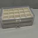 Acrylic Jewelry Organizer Makeup Cosmetic Storage Organizer box Clear Jewelry Case with 3 Drawers Adjustable Jewelry Box Velvet Trays grid size