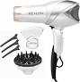 REVLON Infrared Hair Dryer with Diffuser & Concentrator  Ionic Ceramic Blow Dryer for Frizz Control, Shine, Soft Hair & Moisture Protection  1875W Professional SalonQuality (White)