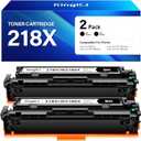 218X Black Toner Cartridge 2 Pack Compatible for HP 218X W2180X 218A W2180A HP Color Laserjet Pro MFP 3301fdw 3201dw 3301sdw 3301cdw 3201 3301 Series Printer Ink Laser All-in-One Scanner Copier Chip (218X Toner Cartridge 2-Black)