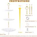BACUTHY 3 Tier Cupcake Stand Holder, Plastic Cup Cake Stand Towel with Tiered Serving Tray for Cupcakes, Donuts, Fruits and More, White 