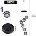 Paw Print Solar Wind Chimes for Outside, Dogs Cat Pet Pawprint Remembrance Wind Chimes,Waterproof Color Changing Solar Hanging Lights,Sympathy Gift for Pet Lover,Balcony,Patio,Yard Decor