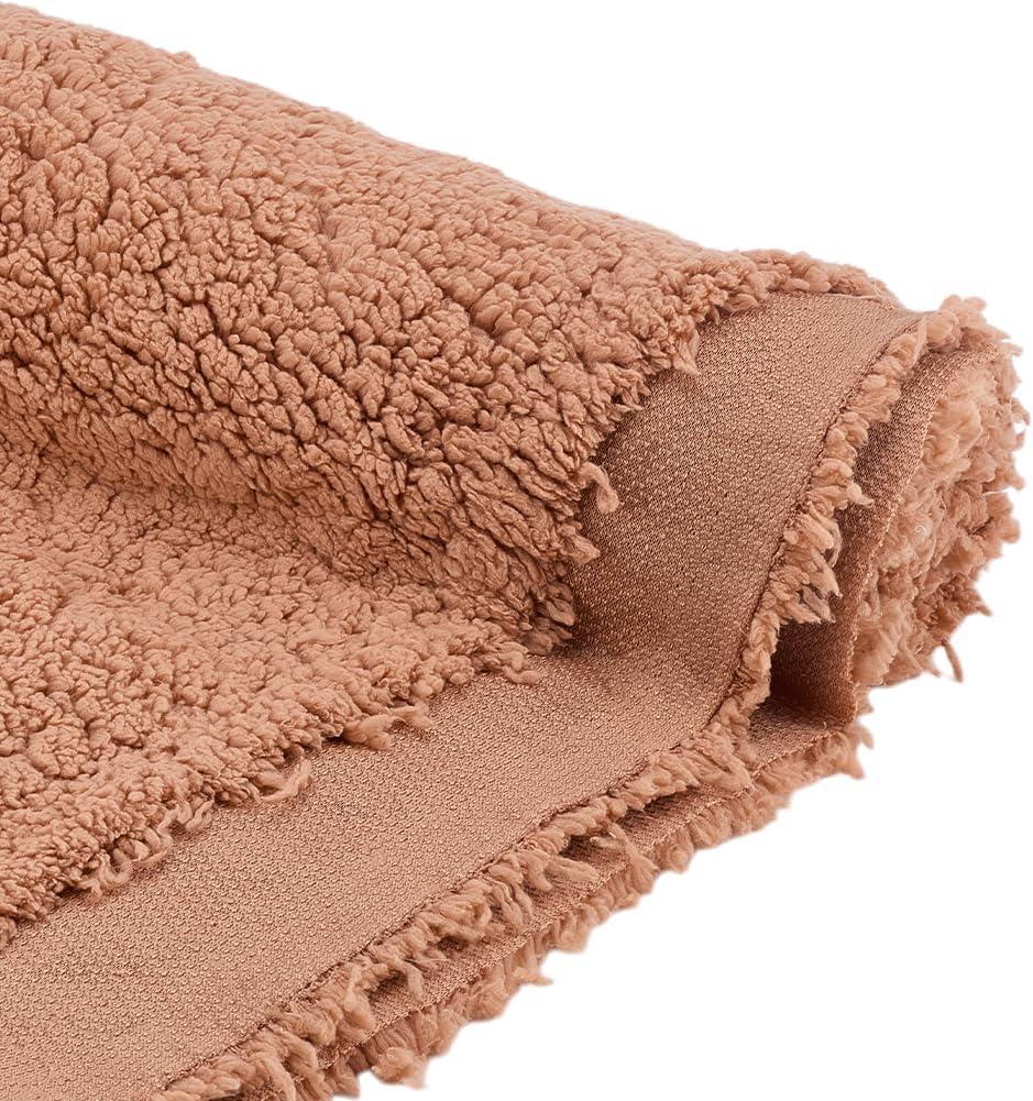 PH PandaHall Brown Plush Fabric 59 Inch Wide Lambs Wool Fabrics Sherpa Fleece Fabric Fuzzy Fabrics for DIY Craft Sewing Projects Costume Blankets Home Decor 1 Yard