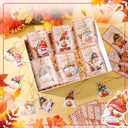 Loopeer 24 Set Christmas Car Air Fresheners Bulk Friendsmas Gnome Scented Hanging Ornament with Thank You Cards Gnome Car Air Fresheners Gift for Friends Home Christmas Party Decor