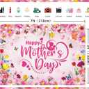 Happy Mother's Day Backdrop Pink Flowers Glitter Mother's Day Photography Background Mom's Birthday Banner for Women Party Decorations Photo Props (Rose, 82x59 inch (7x5FT))