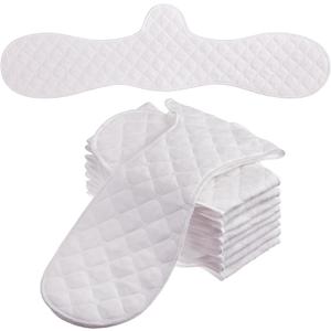 Boyiee 9 Pcs Bra Liners for Sweat, 67% Cotton and 33% Polyester Fiber, Reusable Washable Under Breast Sweat Absorber Pads(White,L Size)