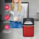 Frigidaire Counter top Portable, 26 lb per Day Nugget Ice Maker Machine (Red Stainless Steel)