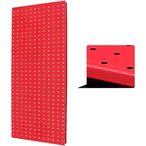 Wooden Pegboard, Heavy Duty Metal Pegboard Panel with Shelf Garage Wall Mount Tool Organizer for Home Office Shed Workshop DIY Garage Storage System Craft Organizer 1mm Thickness Red 88x30cm