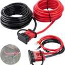 24 FT Quick Disconnect Winch Power Cable, 6 Gauge 6 AWG Copper Wiring, Heavy Duty Quick Disconnect Cables